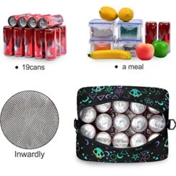 Insulated Lunch Bag Magic Skulls Lunch Tote Reusable Cooler Bag Container With Adjustable Shoulder Strap -Peugeot Shop 516jUjPpUcL