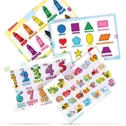 Eautiful Placemats For Kids - Set Of 4 Educational Non Slip Placemats Are Easy To Clean - Motivate Kids To Learn While They Eat
