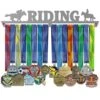 VICTORY HANGERS Riding Medal Hanger Display - Wall Mounted Award Metal Holder - 100% Stainless Steel Rack For Champions