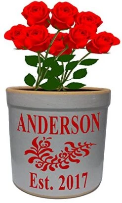 2 Gallon Personalized Stoneware Crock - Wedding Tulip -Peugeot Shop 516qjFxYSZL