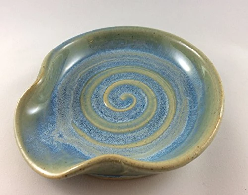 Spoon Rest, Ceramic Spoon Rest In Opal Blue 3 Spoon Rest, Ceramic Spoon Rest In Opal Blue - Image 3