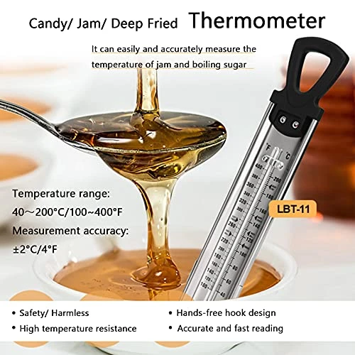 2 Pack Candy Thermometer With Pot Clip, Sugar Syrup Jam Jelly Oil Deep Fry Thermometer With Hanging Hook, Stainless Steel Thermometer Kitchen Cooking Thermometer For Food 4 2 Pack Candy Thermometer With Pot Clip, Sugar Syrup Jam Jelly Oil Deep Fry Thermometer With Hanging Hook, Stainless Steel Thermometer Kitchen Cooking Thermometer For Food - Image 4