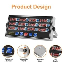 Restaurant Kitchen Timers Commercial 12-Channel Digital Cooking Timers Multiple For Food Fryer Baking Pizza Coffee Professional Stainless Steel Loud Heavy Duty -Peugeot Shop 5173DfpFRzL