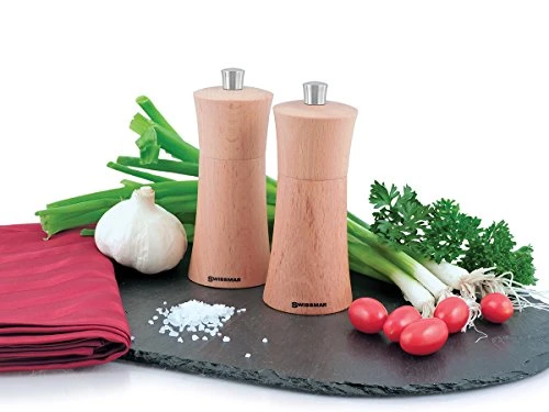 Torre Natural Beechwood Salt Mill, 15cm/6", 2 Torre Natural Beechwood Salt Mill, 15cm/6", - Image 2