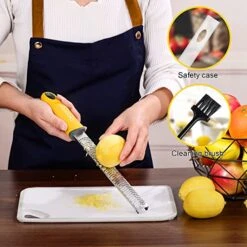 Classic Zester And Grater - Professional Kitchen Lemon Zester For Lime, Cheese, Garlic, Ginger, Chocolate, Vegetables, Fruits, Dishwasher Safe (Narrow) -Peugeot Shop 517FcxIP4VL