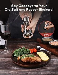 TR-PM001 Salt Professional Stainless Steel Manual Pepper Grinder Mill With Rotate Tab And Refillable, Fits In Home, Kitchen, BBQ, Acrylic, Transparent -Peugeot Shop 517Id3lEpML