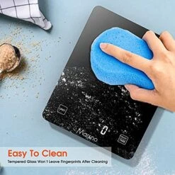 Digital Food Kitchen Scale,Marsno 22lb Food Scale Digital Weight Grams And Oz For Cooking Baking, 1g/0.1oz Precise Graduation, Sleek Tempered Glass Battery Included (Black) -Peugeot Shop 517JmaR2lBS
