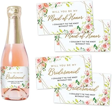 Set Of 10 Bridal Party Mini Champagne Labels, 8 Bridesmaid Labels And 2 Maid Of Honor Labels, Bridesmaid Proposal, Bridal Party Favors, Ideas, And Gifts 7 Set Of 10 Bridal Party Mini Champagne Labels, 8 Bridesmaid Labels And 2 Maid Of Honor Labels, Bridesmaid Proposal, Bridal Party Favors, Ideas, And Gifts - Image 7