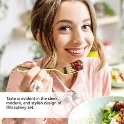 125 Disposable Heavy Duty Plastic Forks, Fancy Plastic Silverware Looks Like Real Cutlery - Utensils Perfect For Catering Events, Restaurants, Parties And Weddings (Gold) -Peugeot Shop 517NoxqC57L