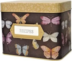 Tin Recipe Box - Includes 100 4X6 Cards, 12 Dividers - Beautiful Decorative Tin Box Gift Set (Wild Flower) -Peugeot Shop 517Q0FtU9nL. AC