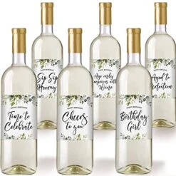 Printed Party Birthday Wine Bottle Labels, Greenery, Set Of 6 6 Printed Party Birthday Wine Bottle Labels, Greenery, Set Of 6 -Peugeot Shop 517eus5rNIL