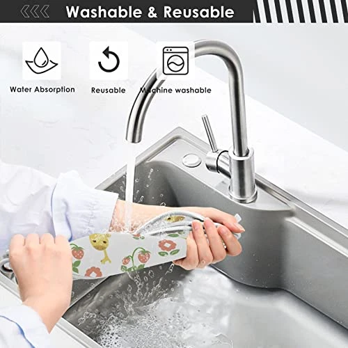 Kcldeci 2 Pack Faucet Mat Splash Guard For Kitchen Sink,Cute Giraffe Pattern 30x5 Inch Faucet Handle Drip Catcher Tray Absorbent Mat Fast Dry Mat For Kitchen, Bathroom 7 Kcldeci 2 Pack Faucet Mat Splash Guard For Kitchen Sink,Cute Giraffe Pattern 30x5 Inch Faucet Handle Drip Catcher Tray Absorbent Mat Fast Dry Mat For Kitchen, Bathroom - Image 7