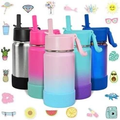 17 Oz Insulated Water Bottle With Straw Lid For Kids And Adult + 20 Funny Waterproof Stickers - Perfect For Personalizing Your Kids Metal Water Bottle -Peugeot Shop 517jjs6h9wL. AC
