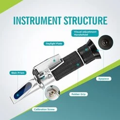 LACHOI Alcohol Refractometer With ATC Brix Refractometer For Alcohol Content Measurement For Homebrew Dual Scale Specific Gravity 1.000-1.130 & Brix 0-32% For Beer Brewing -Peugeot Shop 517ot0lc1PL