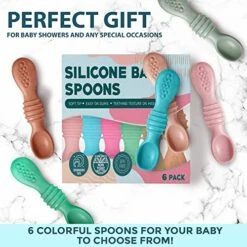 Licone Baby Spoons First Stage Infant Feeding Spoon For Baby Led Weaning BPA Lead Phthalate And Plastic Free, Great Gift Set -Peugeot Shop 517p1Y7EyvL