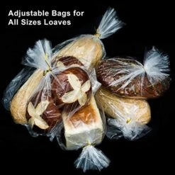 Bread Bags With Ties, Reusable, 50 Clear Bags And 50 Ties, Bread Bag For Homemade Bread And Bakery Loaf Adjustable Reusable -Peugeot Shop 517tL6tFcsL