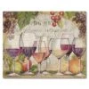 Art Wine Country Decorative 3mm Heat Tolerant Tempered Glass Cutting Board 15" X 12" Made In The USA Dishwasher Safe