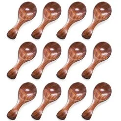 Small Wooden Spoon, 10PCS 3 Inches Ice Cream Salt Spoon Honey Coffee Tea Sugar Salt Jam Mustard Spoons