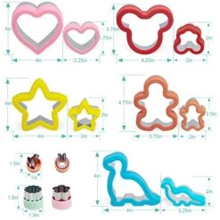 Sandwich Cutters Set 24 For Kids, Holiday Heart Shaped Cookie Cutters Vegetable Fruit Cutter Shape For Boys & Girls With Micky Mouse, Dinosaur, Star, Gingerbread Man Shapes-Food Grade Stainless Steel 9 Sandwich Cutters Set 24 For Kids, Holiday Heart Shaped Cookie Cutters Vegetable Fruit Cutter Shape For Boys & Girls With Micky Mouse, Dinosaur, Star, Gingerbread Man Shapes-Food Grade Stainless Steel -Peugeot Shop 517yQxvojeL