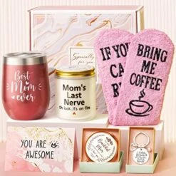 Best Mom Gifts Mothers Day Gifts For Mom From Daughter Son Kids, Gift Basket For Mom Women Birthday Gifts For Mom Mother-in-law Christmas Presents, New Mom Gifts For Wife From Husband W/ Wine Tumbler
