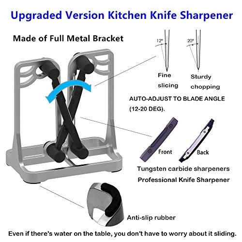 Knife Sharpener - Upgrade Made Of Full Metal Bracket - Sharpens, Hones, Polishes Beveled Blades, Standard Blades, Chef's Knives - Safe, Easy To Use Kitchen Tools By Ehoyal 2 Knife Sharpener - Upgrade Made Of Full Metal Bracket - Sharpens, Hones, Polishes Beveled Blades, Standard Blades, Chef's Knives - Safe, Easy To Use Kitchen Tools By Ehoyal - Image 2
