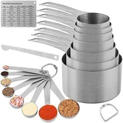 Measuring Cups Set, 18/8 Stainless Steel Measuring Cups And Spoons Set, 8 Kitchen Measuring Cups & 9 Baking Measuring Spoons & Magnetic Conversion Chart&Leveler&Rings-Metal Measure Cups&Spoons 19 Measuring Cups Set, 18/8 Stainless Steel Measuring Cups And Spoons Set, 8 Kitchen Measuring Cups & 9 Baking Measuring Spoons & Magnetic Conversion Chart&Leveler&Rings-Metal Measure Cups&Spoons -Peugeot Shop 5186xen h4L. AC