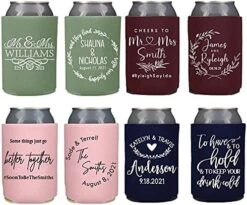 Customized Wedding Can Coolers Personalized Wedding Favors Monogram Can Holders (Custom – Assorted, 100 Can Cooler) -Peugeot Shop 51899p QqyS. AC