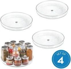 IDesign Recycled Plastic Lazy Susan Turntable Organizer Pantry, Bathroom, General Storage And More, The Linus Collection, 9" Inch, Clear -Peugeot Shop 5189omOijYL. AC