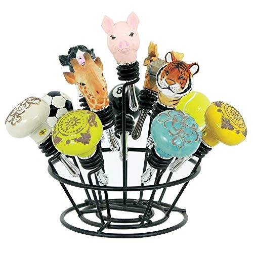 Oenophilia Bottle Stopper Bouquet, Black Metal, Wine Bottle Stopper Holder, Wine Gifts 1 Oenophilia Bottle Stopper Bouquet, Black Metal, Wine Bottle Stopper Holder, Wine Gifts