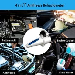 Antifreeze Refractometer In Fahrenheit Coolant Refractometer Antifreeze Tester For Checking Freezing Point Of Automobile Antifreeze System, Battery Fluid, Glycol, Coolant, 4 In 1 Antifreeze Tester -Peugeot Shop 518I9OydudL