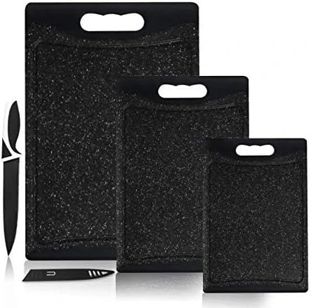 HEF GRIDS Durable Plastic XL Marble Cutting Board Set, Chopping Board Thick Plastic, For Vegetable Meat Or Cheese With Non-Slip Grip| Dishwasher Safe (3-pc Set, Multi) (Charcoal) 5 HEF GRIDS Durable Plastic XL Marble Cutting Board Set, Chopping Board Thick Plastic, For Vegetable Meat Or Cheese With Non-Slip Grip| Dishwasher Safe (3-pc Set, Multi) (Charcoal) - Image 5