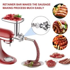 Metal Meat Grinder Attachment For KitchenAid Stand Mixer,Meat Grinder KitchenAid Includes 4 Grinding Plates, 3 Sausage Stuffer Tubes, 2 Grinding Blades, Meat Grinder Attachment By Gvode -Peugeot Shop 518TG7CZLQL