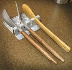 Gray Kitchen Utensil Holder, Utensil Organizer, Spoon Rest For Stove Top, Utensil Holder For Kitchen Counter, Utensil Caddy For Spatula Tongs, Coffee Spoon Rest, Cooking Utensil Holder For Countertop -Peugeot Shop 518WgX363aL