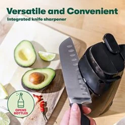Bella Electric Can Opener, Automatic Can Opener, Knife Sharpener And Bottle Opener, Easy Safe Removable Cutting Lever, Cord Storage, Easy Clean-Up, Black -Peugeot Shop 518Xhyg95TL