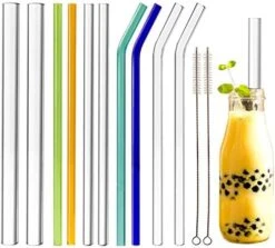Reusable Glass Straws Assortment, 9 Inches, Eco Friendly With Brush (16 Pack Clear) -Peugeot Shop 518YK1cmGJL. AC