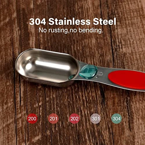 Magnetic Measuring Spoons Set,18/8 Stainless Steel With Upgraded Extend Handle, Dual Sided, Stackable, Adjustable Teaspoon And Tablespoon Kitchen Gadgets Set Of 7 3 Magnetic Measuring Spoons Set,18/8 Stainless Steel With Upgraded Extend Handle, Dual Sided, Stackable, Adjustable Teaspoon And Tablespoon Kitchen Gadgets Set Of 7 - Image 3