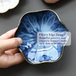 Ceramic Spoon Rests Coffee Tea Mini Flower Spoon Holder,2pcs Sauce Dish,Mini Side Seasoning Dish,Sushi Soy Dipping Bowl,Snack Serving Dishes Kitchen Coffee Station Décor Coffee Accessories -Peugeot Shop 518mbSi5k6L