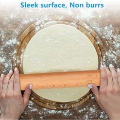 Rolling Pin - Dough Roller 17 3/5 Inch By 1-3/8 Inch, Professional Wood Rolling Pin For Baking Pizza, Clay, Pasta, Cookies, Dumpling -Peugeot Shop 518vNVMsFdL