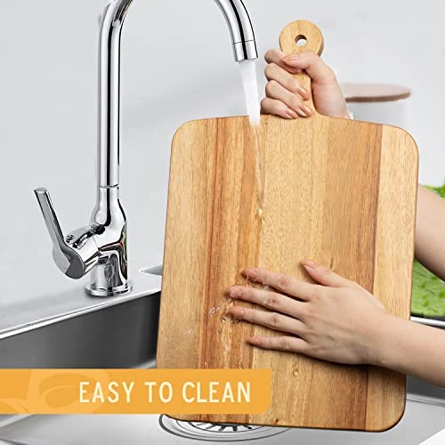 Cutting Board Wood, Acacia Serving Board,Wooden Kitchen Chopping Board For Meat, Cheese, Bread, Vegetables &Fruits- Kitchen Butcher Block, 16.5x10 Inch 5 Cutting Board Wood, Acacia Serving Board,Wooden Kitchen Chopping Board For Meat, Cheese, Bread, Vegetables &Fruits- Kitchen Butcher Block, 16.5x10 Inch - Image 5