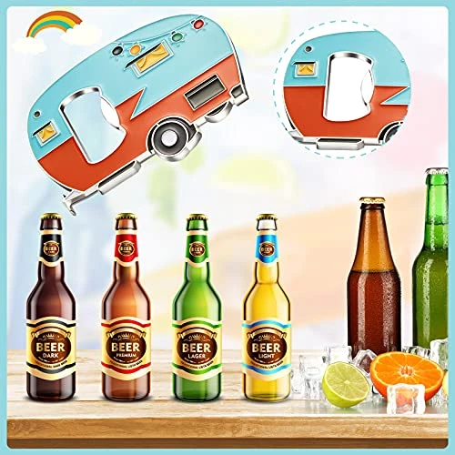 Bottle Openers Magnetic With Fridge Magnet Sticker Refrigerator Magnet Beer Bottle Openers, RV Caravan Camper Bottle Openers For Indoor Outdoor Picnic Home Kitchen Tools (Blue, Yellow,2 Pieces) 3 Bottle Openers Magnetic With Fridge Magnet Sticker Refrigerator Magnet Beer Bottle Openers, RV Caravan Camper Bottle Openers For Indoor Outdoor Picnic Home Kitchen Tools (Blue, Yellow,2 Pieces) - Image 3