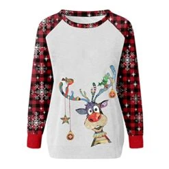 Womens 2022 Fall Fashion Tops Fall Crew Neck Sweatshirts Long Sleeve Christmas Print Fashion Pullover Top Streetwear -Peugeot Shop 518zgJz673L