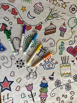 – Food Fun Design – Square Tablecloth - Fabric Coloring Tablecloth - Colorable Designs – Washable And Reusable – Coloring Activity For Children And Adults -Peugeot Shop 5196M4QJHcL. AC