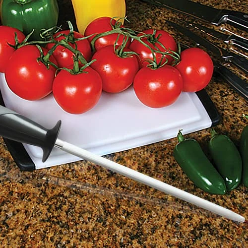 CcuSharp 9" Professional Knife Sharpening Stainless Steel - Honing Rod Butcher Steel W/Rubber Handle - Sharpens, Restores & Realigns Kitchen Knives & Cutting Tools Blades - Lightweight & Durable 4 CcuSharp 9" Professional Knife Sharpening Stainless Steel - Honing Rod Butcher Steel W/Rubber Handle - Sharpens, Restores & Realigns Kitchen Knives & Cutting Tools Blades - Lightweight & Durable - Image 4