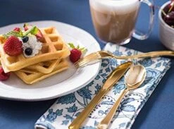 125 Disposable Heavy Duty Plastic Forks, Fancy Plastic Silverware Looks Like Real Cutlery - Utensils Perfect For Catering Events, Restaurants, Parties And Weddings (Gold) -Peugeot Shop 519FyASZ2eL