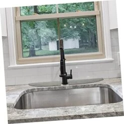 5pcs Sink Protector Cloth Drip Protector Faucet Absorbent Faucet Wrap Around Mat Drying Splashes Dish Mat Home Supply Washable Sink Fiber Pads Hand Pad Catch Water Grey Sponge -Peugeot Shop 519JqJ23FcL