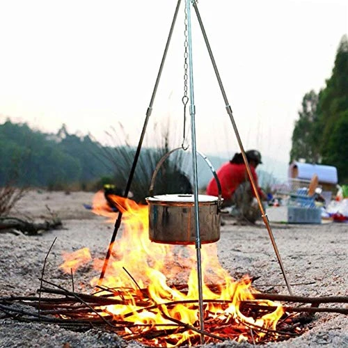 Stand-Tripod Outdoor Tripod Grill Camping Cooking Campfire Holder Picnic Cooking Hanging Grill 4 Stand-Tripod Outdoor Tripod Grill Camping Cooking Campfire Holder Picnic Cooking Hanging Grill - Image 4