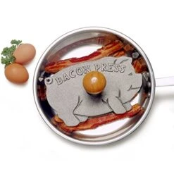 Cast Iron Pig Shaped Bacon Press With Wood Handle, 8.5in/21.5cm 11 Cast Iron Pig Shaped Bacon Press With Wood Handle, 8.5in/21.5cm -Peugeot Shop 519QqrY5SeL