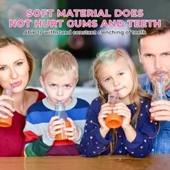 Reusable Silicone Drinking Straws 15 Pack, Heart Shaped Straws With 2pcs CLeaner Brushes For Smoothies Tumblers Cocktail MilkShake, DishWasher Safe -Peugeot Shop 519VjQFnTUL