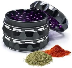 Rinder, 2.5 Inch Spice Grinder, Aluminium Alloy Manual Grinder (Black+Purple) 15 Rinder, 2.5 Inch Spice Grinder, Aluminium Alloy Manual Grinder (Black+Purple) -Peugeot Shop 519f5tZkQ9L. AC