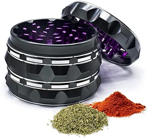 Rinder, 2.5 Inch Spice Grinder, Aluminium Alloy Manual Grinder (Black+Purple) 7 Rinder, 2.5 Inch Spice Grinder, Aluminium Alloy Manual Grinder (Black+Purple) - Image 7